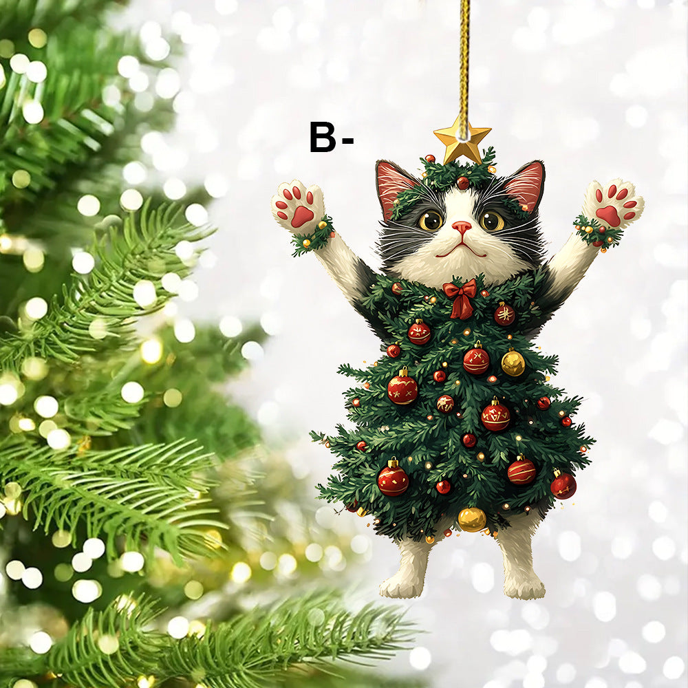 Christmas Tree Cat Christmas Haning Ornament 6H7HBW561