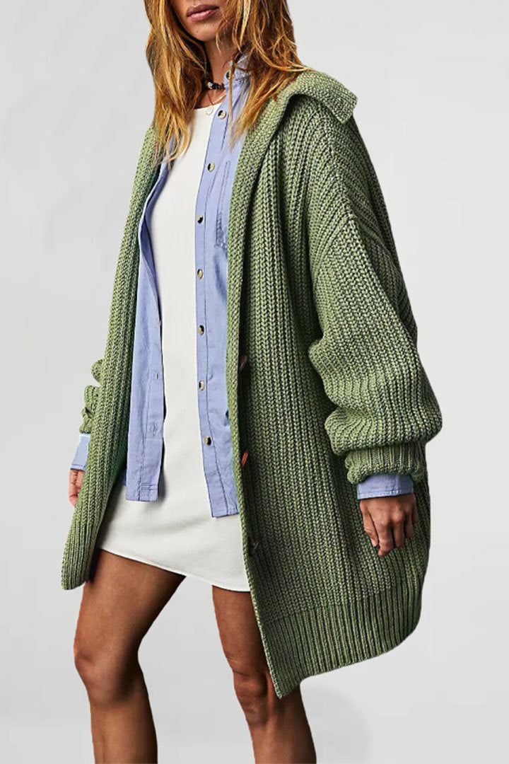 Lapel Loose Button Cardigan - DippedShop Wholesale - #9603