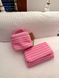 Cute Striped Print Large Capacity Makeup Bag MK2BW6S10BOB77