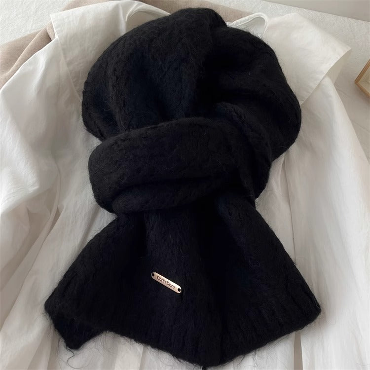 Minimalist Solid Color Knit Wool Scarf 6W6NSW303