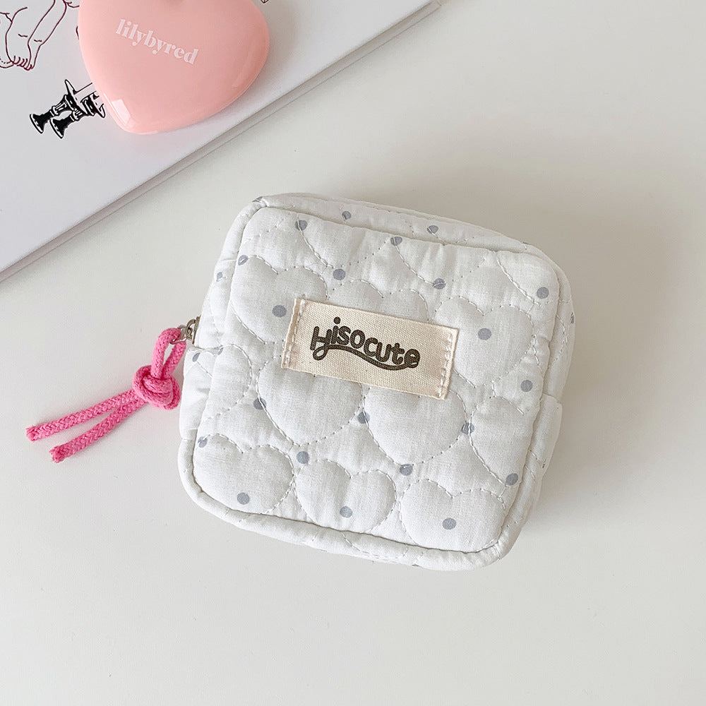 Mini Love Heart Quilted Shell Makeup Bag MK2BW6S10BOB102