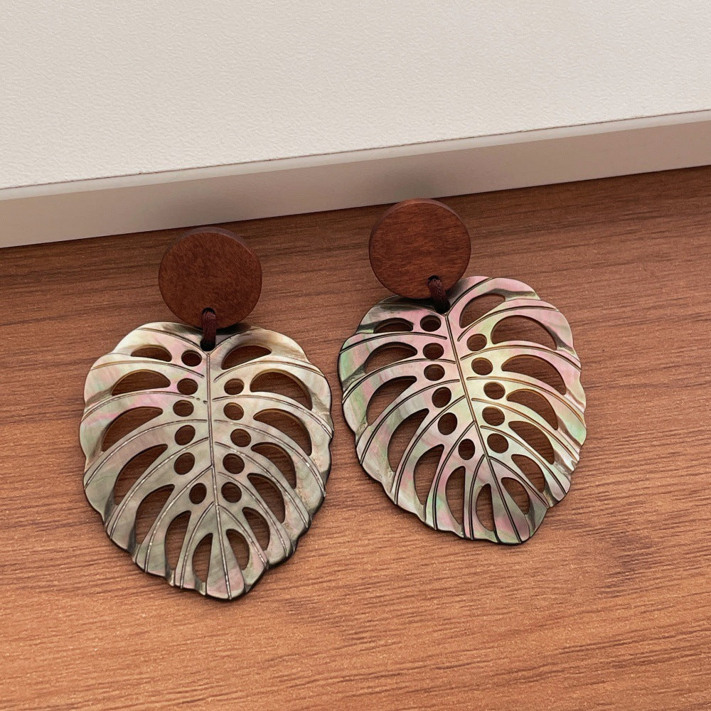 Vintage Hollow Out Leaf Floral Dangle Earrings 6W6JER603
