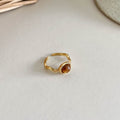 Gold Plated Natural Stone Open - DippedShop Wholesale - #4787