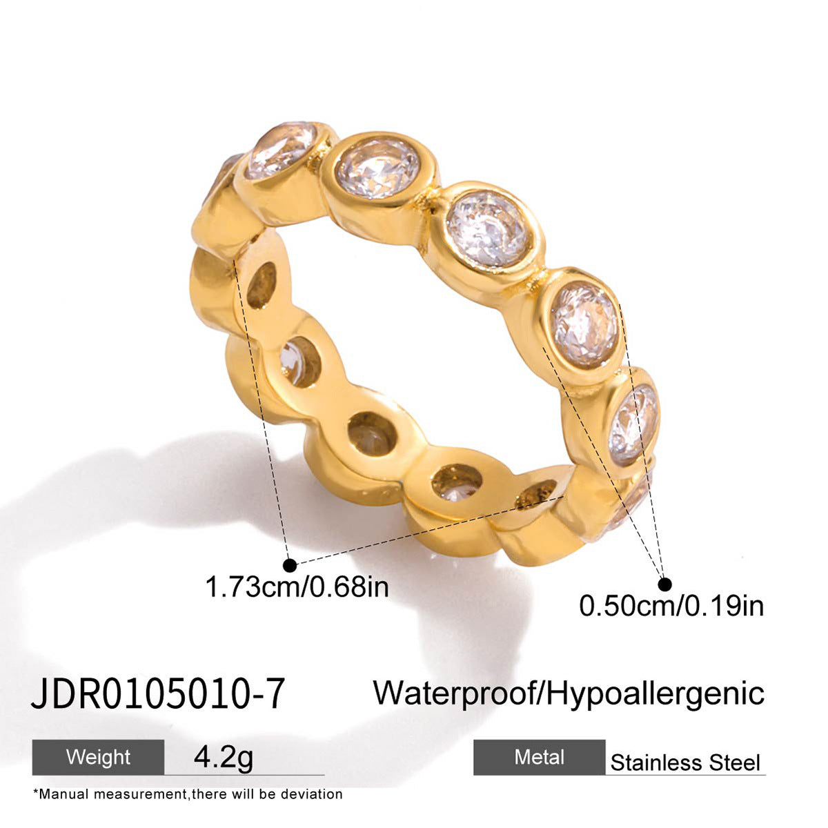 Heart Zirconia Layered Ring - DippedShop Wholesale - #3683