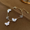 Vintage Butterfly Charm Cubic Zirconia Chain Bracelet 6W6JBR495