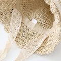 Hollow Lace Straw Bucket Hat - DippedShop Wholesale - #5251