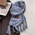 Cashmere-Feel Tassel Scarf - DippedShop Wholesale - #3427