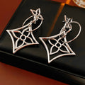 Fashion Hollow Flower Gold Plated Geometric  Dangle Earrings 6W6JER727