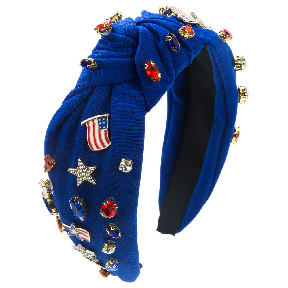 Stylish Solid Color American Flag Patch Hair Band 8AS6HBD63T