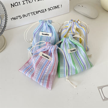 Striped Drawstring Coin Purses Wallets DP25C667