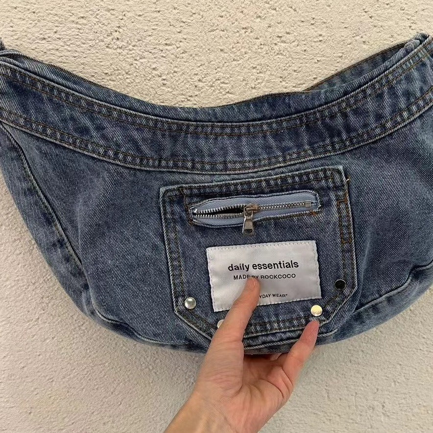 Retro Washed Crescent Shoulder Crosbody Bag 6W10BBG1394