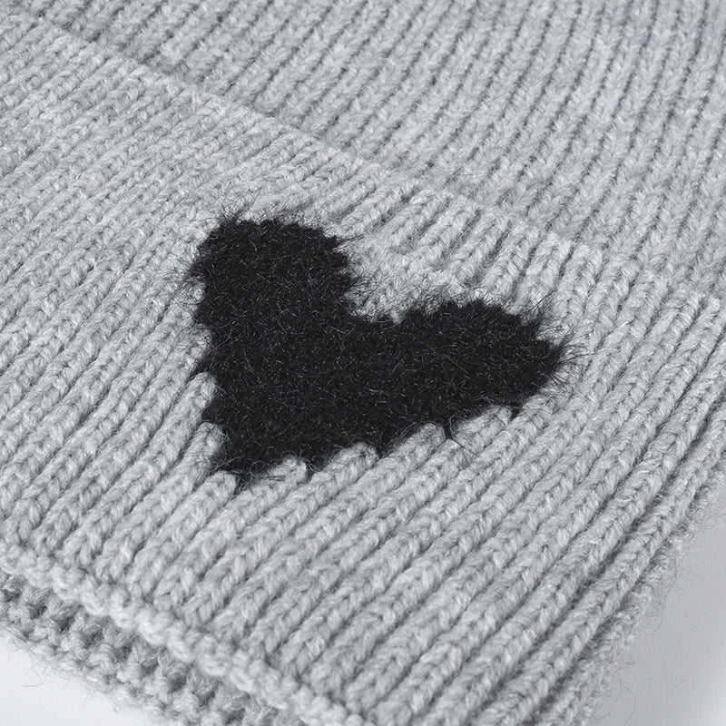 Heart Jacquard Knit Beanie - DippedShop Wholesale - #4307