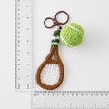 Creative Crochet Tennis Racket Ball Bag Charm Keychain MK2ZCAS6W10BBC68