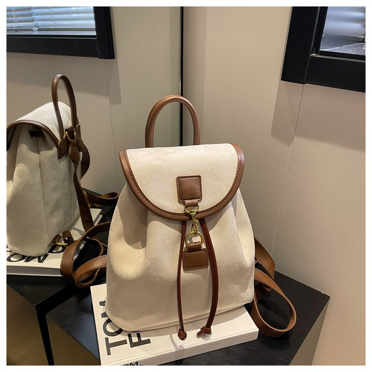 Solid Color Large Capacity Flap Backpack 6S10BBG1436