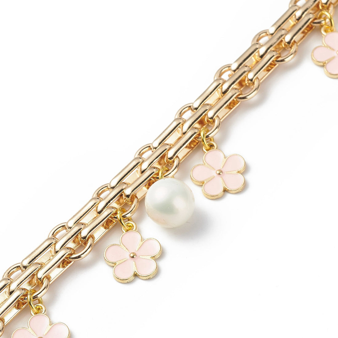 Elegant Pearl Flower Pendant Bag Extender Chain DP25H629