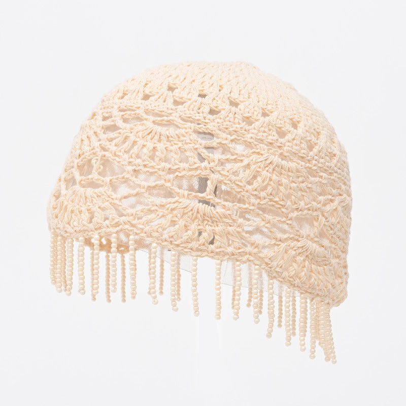 Boho Beaded Crochet Beanie - DippedShop Wholesale - #4787