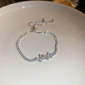 Stylish Gold Plated Rhinestones Heart Pendant Bracelet 6W6JBR715