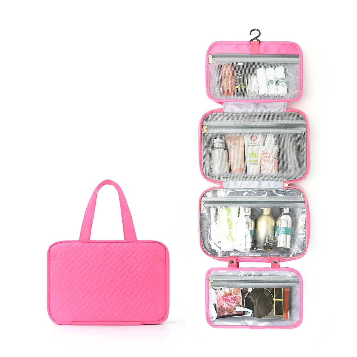 Simple Solid Color Multi-Layer Makeup Bag MK2BW6S10BOB61