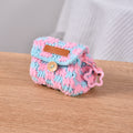 Cute Crochet Color Block Mini Coin Earbud Case 6S10BWB112