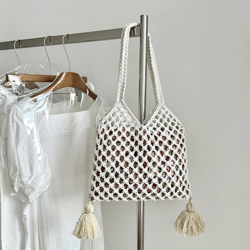 Tassel Hollow Braided Shoulder Bag DP25C808