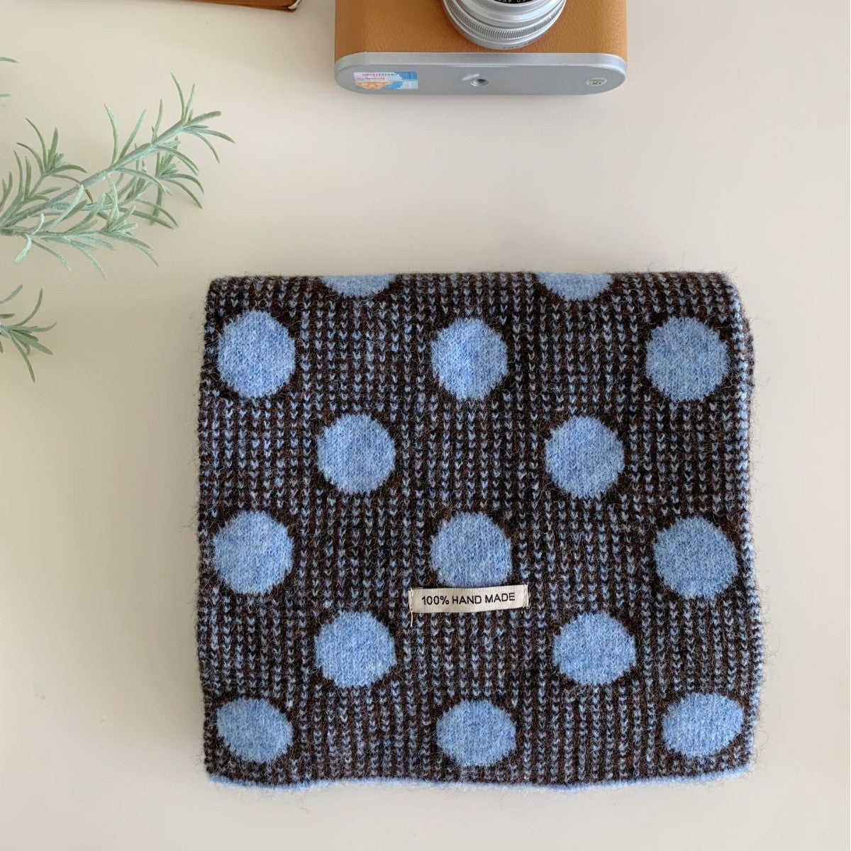 Polka Dot Knit Scarf - DippedShop Wholesale - #5539