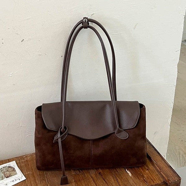 Minimalist Color Contrast Large Capacity Shoulder Bag 6W10BBG2412