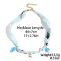 Elegant Shell Starfish Pendant Silk Scarf Necklace 6W6JNC1006