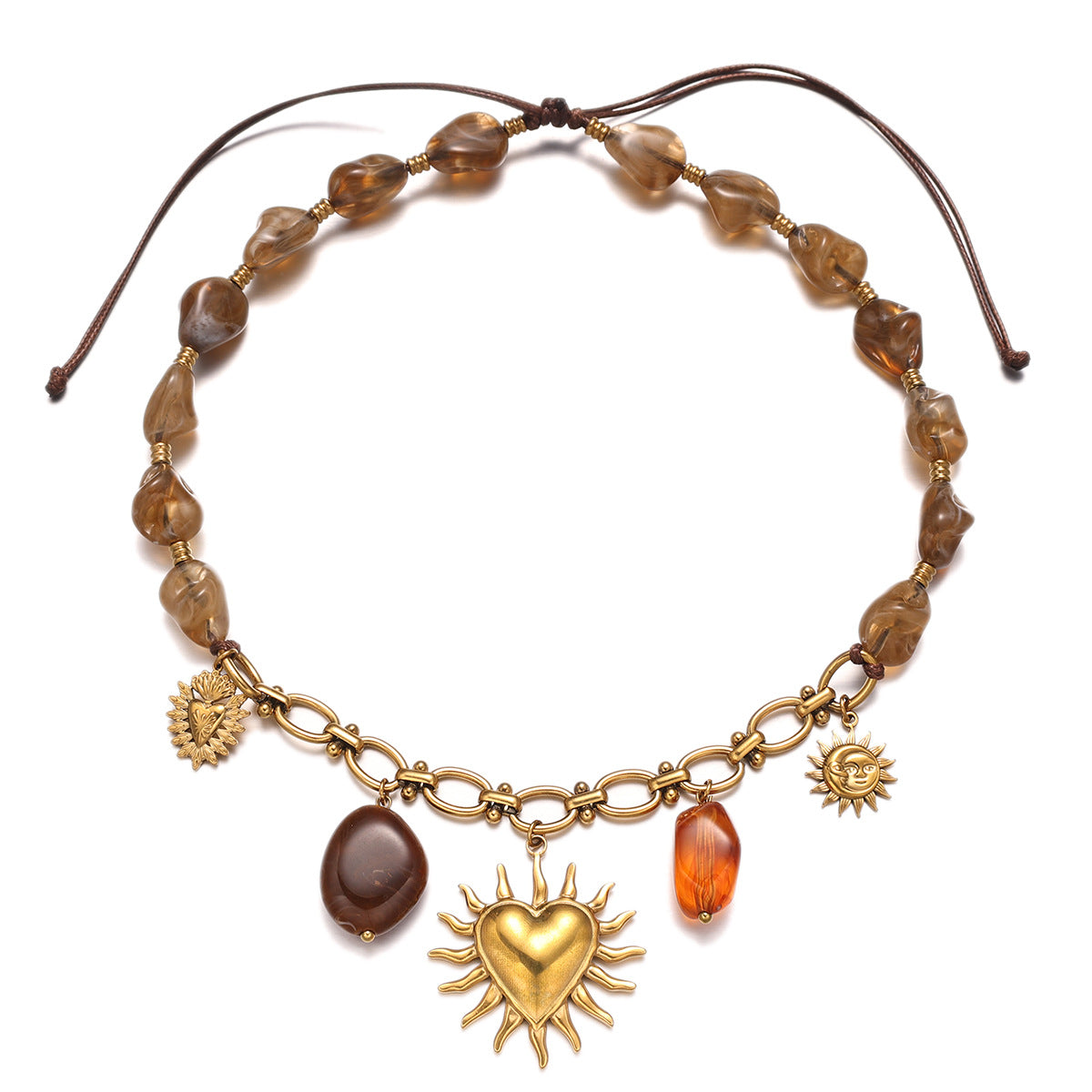 Boho Sacred Heart Beaded Necklace - DippedShop Wholesale - #9683