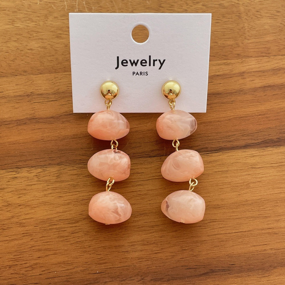 Resin Geometric Dangle Earrings - DippedShop Wholesale - #8467