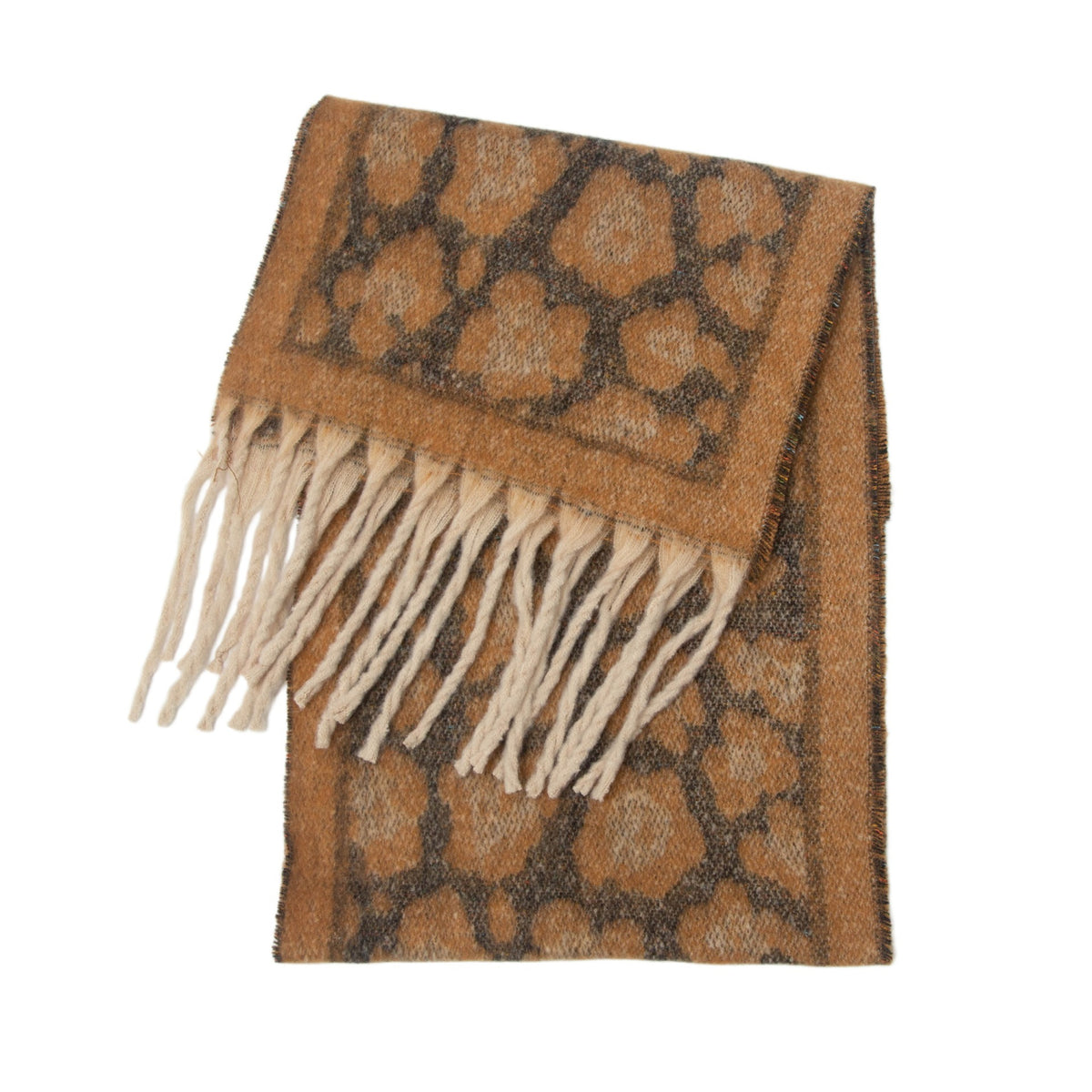 Fringed Leopard Scarf - DippedShop Wholesale - #1891