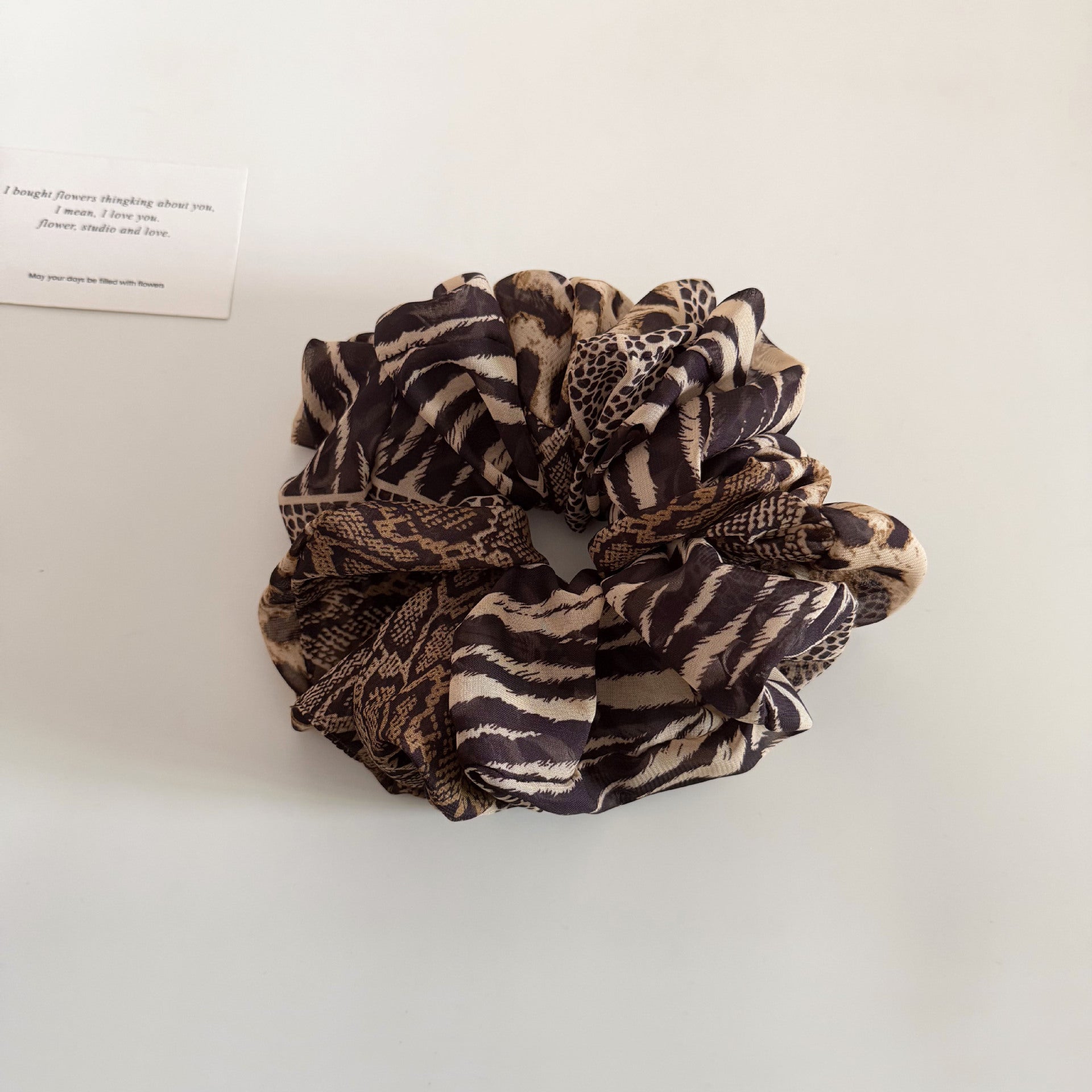 Oversized Leopard Print Hair Scrunchie MK2BW6W6HSR04