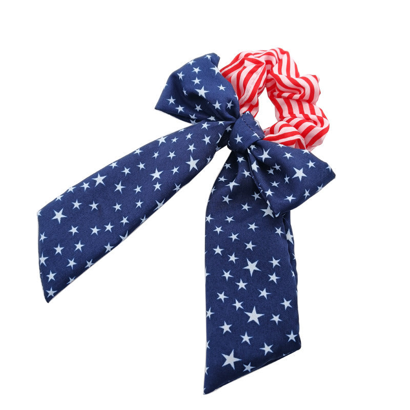 Stylish Star Print High Stretchy Bowknot Hair Tie 8BK6HSR15T