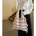 Color Block Tassel Beach Tote - DippedShop Wholesale - #4451