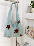 Casual Star Embroidery Large Capacity Shoulder Bag 6W10BBG2362