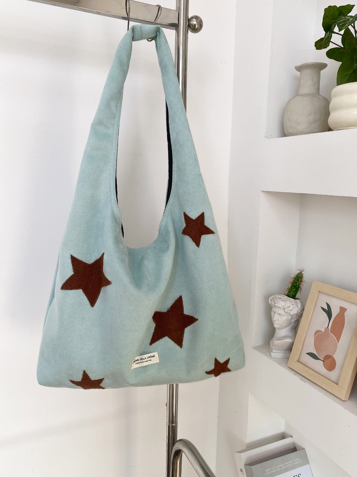 Casual Star Embroidery Large Capacity Shoulder Bag 6W10BBG2362