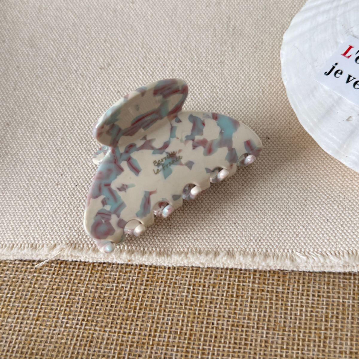 Cute Mini Marbel Textured Non-Slip Hair Claw 6W6HCP1294
