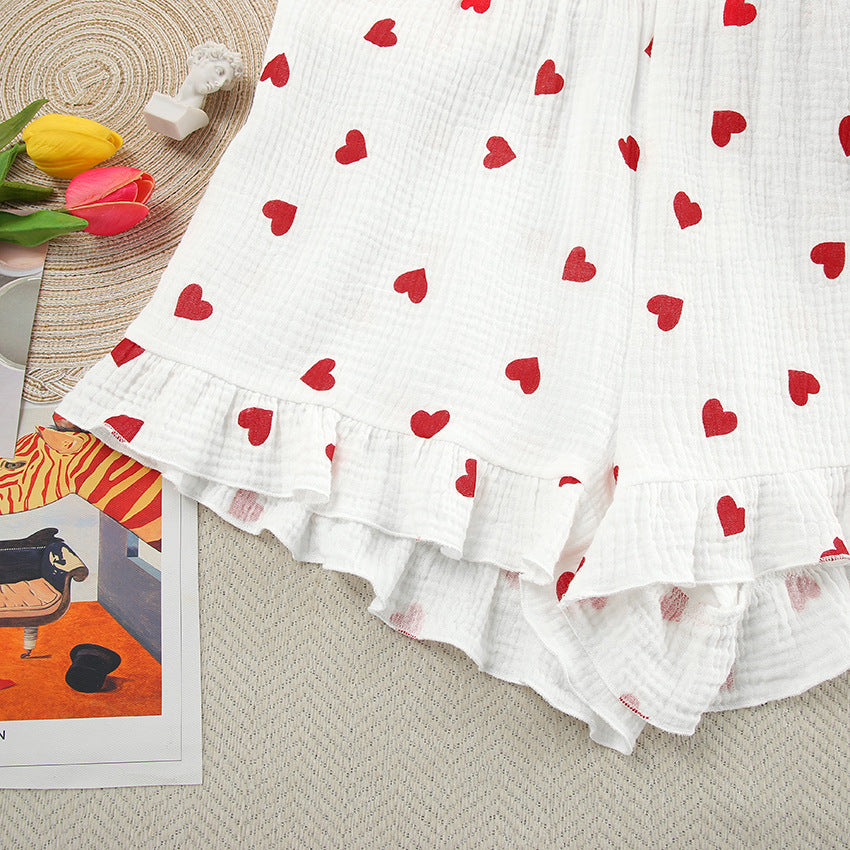 Love Print Flounce Sleepwear Set - DippedShop Wholesale - #1731