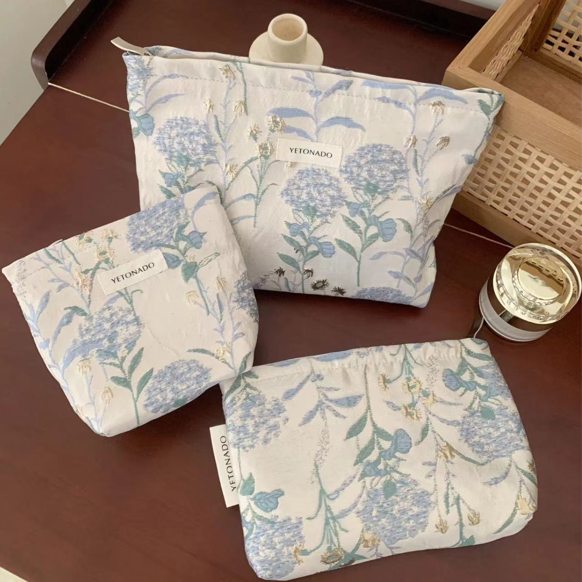 Fresh Large Capacity Floral Jacquard Makeup Bag MK2BW6W10BOB392