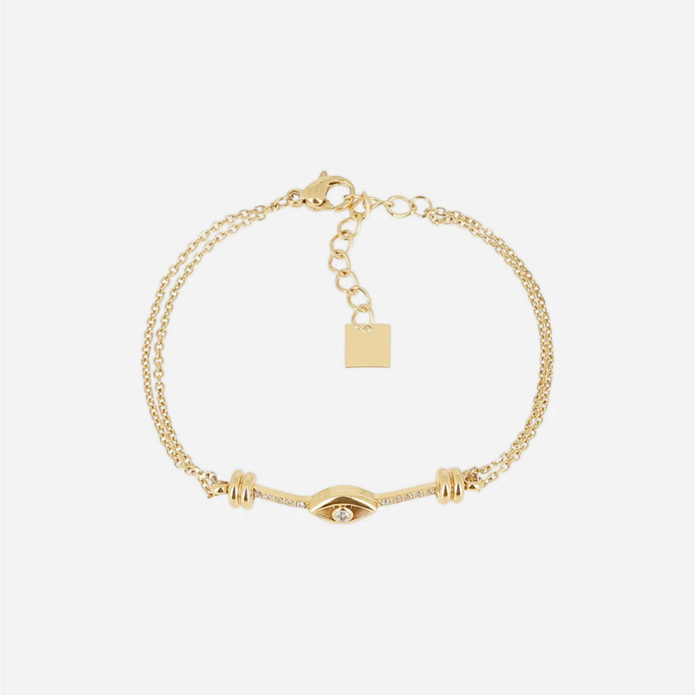 Trendy Gold Plated Zirconia Chain Bracelet 6W6JBR331