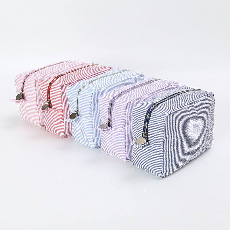 Striped Travel Toiletry Pouch - DippedShop Wholesale - #2659