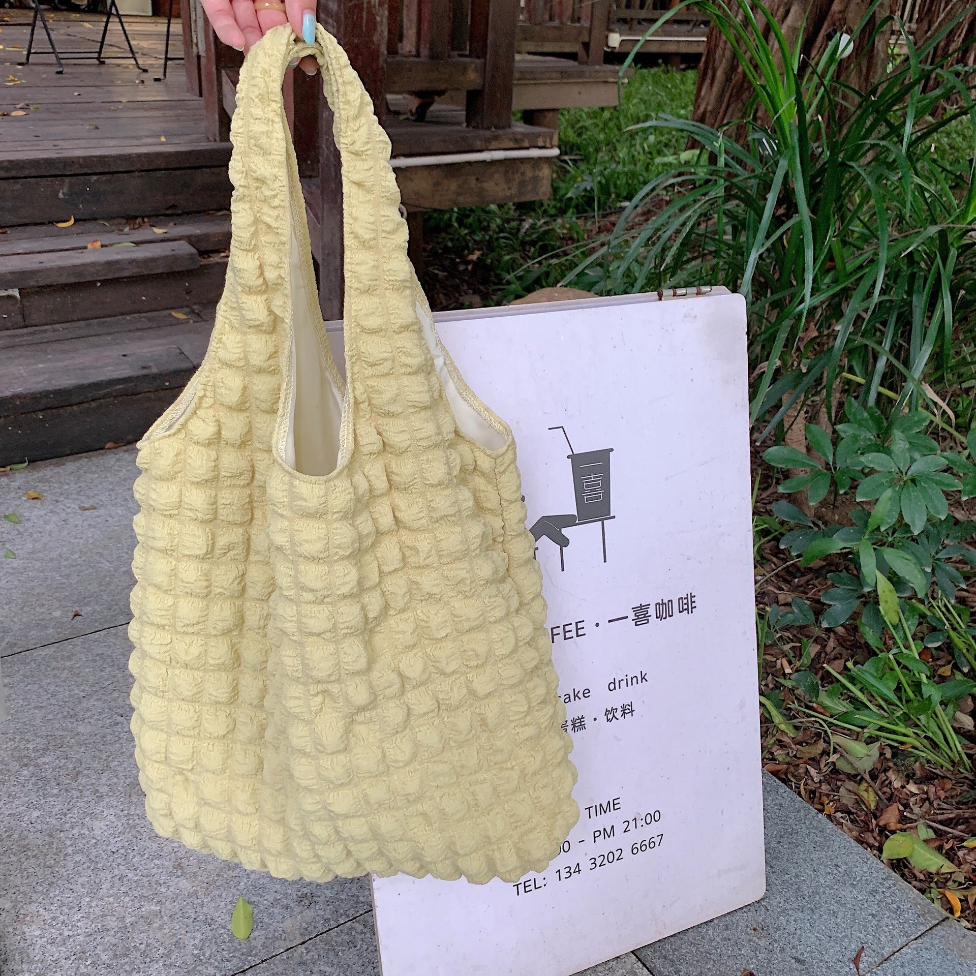 Solid Color Pleated Shoulder Bag - DippedShop Wholesale - #8355
