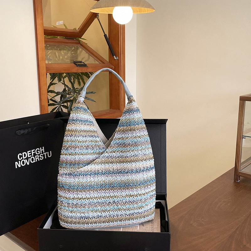 Trendy Colorful Woven Beach Shoulder Bag 6W10BBG2480