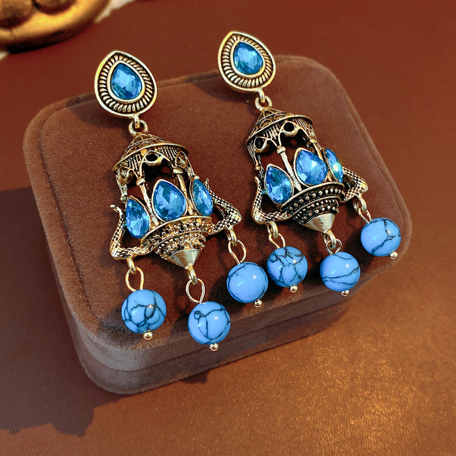 Vintage Baroque Chandelier Cage Dangle Earrings 6W6JER835