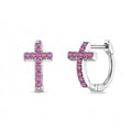 Stylish Cross Rhinestones Hoop Earrings 6W6JER580