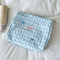 Fresh Plaid Print Large Capacity Cosmetic Bag 6C5CO273
