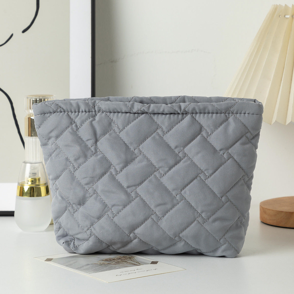 Quilted Shell Cosmetic Bag - DippedShop Wholesale - #5187