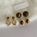 Retro Gold Plated Geometry Pea - DippedShop Wholesale - #2659