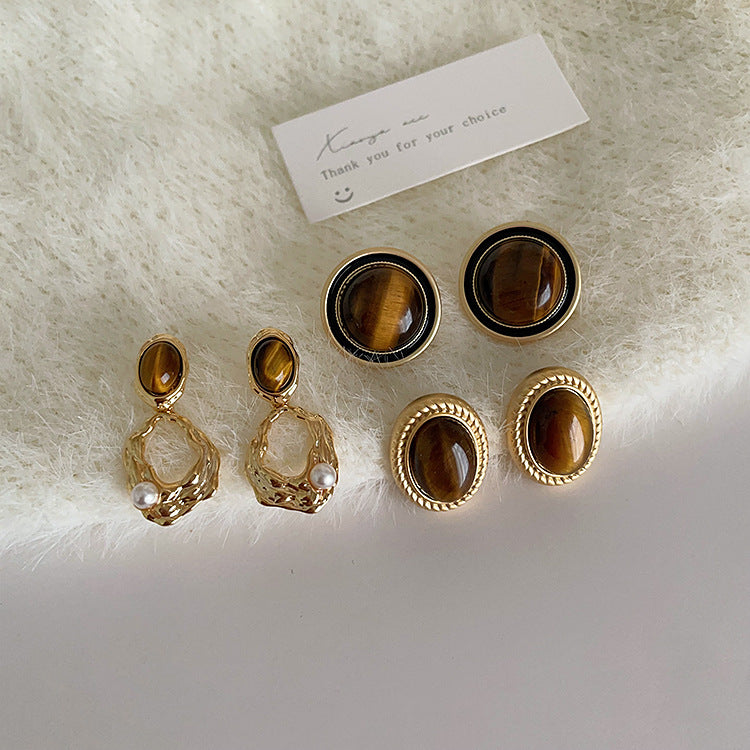Retro Gold Plated Geometry Pea - DippedShop Wholesale - #2659