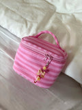 Cute Striped Print Large Capacity Makeup Bag MK2BW6S10BOB77