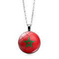 Stylish Country Flag Football Shape Pendant Necklace 8ZA6JNC279T